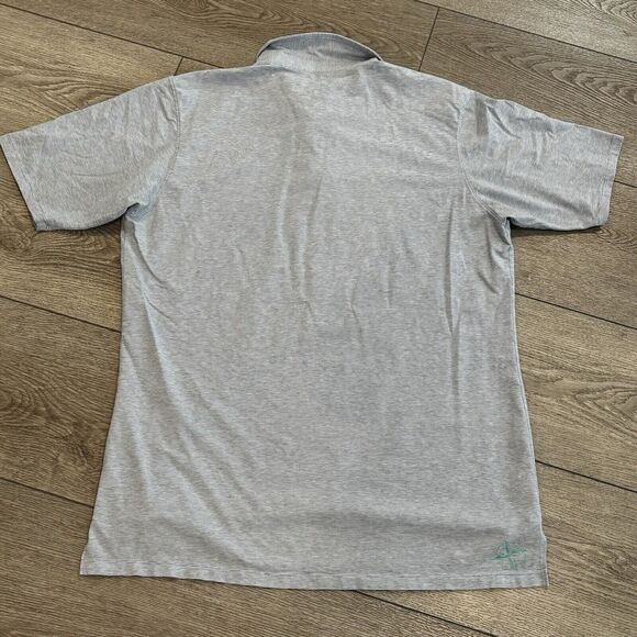 B Draddy Sport Polo Shirt Mens Large Blue Stripe Golf Performance Stretch Preppy - Picture 7 of 8